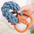 Dog double-ring tug rope toy