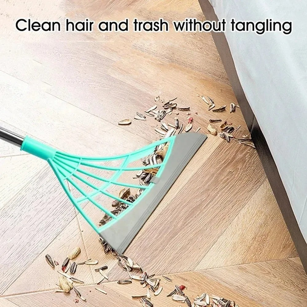 Broom squeegee on tiles